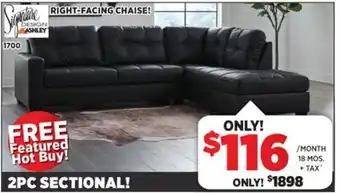 Surplus Furniture Barlin Mills Carbon 2-Piece RIGHT Chaise Sectional offer