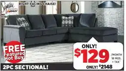 Surplus Furniture Abinger Smoke 2-Piece RIGHT Sectional offer