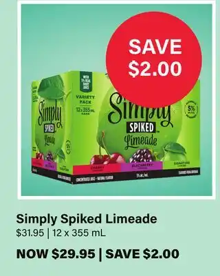LCBO Simply Spiked Limeade offer