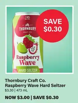 LCBO Thornbury Craft Co. Raspberry Wave Hard Seltzer offer