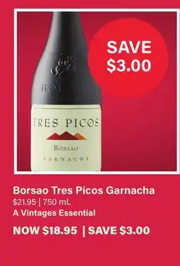 LCBO Borsao Tres Picos Garnacha offer