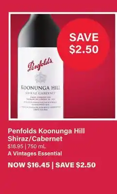 LCBO Penfolds Koonunga Hill Shiraz/Cabernet offer