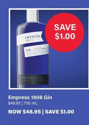 LCBO Empress 1908 Gin offer