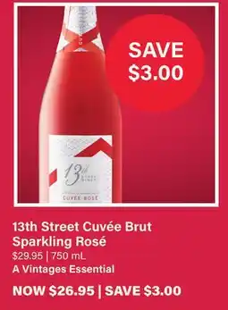 LCBO 13th Street Cuvée Brut Sparkling Rosé offer