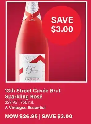 LCBO 13th Street Cuvée Brut Sparkling Rosé offer