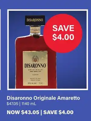 LCBO Disaronno Originale Amaretto offer