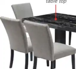 The Brick Burk 7pc Dining Set with Table & 6 Chairs, Resin Marble-Look Top, 72W - Black/Grey offer