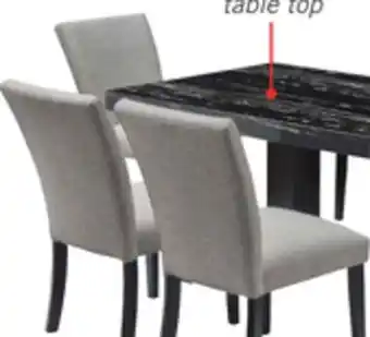 The Brick Burk 7pc Dining Set with Table & 6 Chairs, Resin Marble-Look Top, 72W - Black/Grey offer