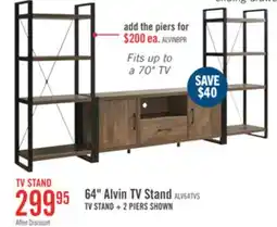 The Brick Alvin 64 Modern TV Stand with Storage and Cable Management for TVs up to 70- Hazelnut offer