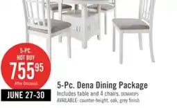 The Brick Dena 5pc Dining Set with Table & Chairs, 42-60W Extension, Round - Dove Grey offer