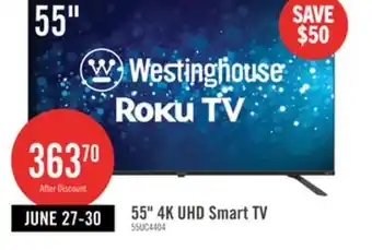 The Brick Westinghouse 55 4K UHD Roku Smart TV offer