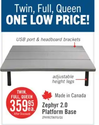 The Brick Zephyr 2.0 Queen Platform Base offer