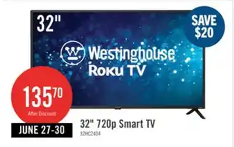 The Brick Westinghouse 32 HD Roku Smart TV offer