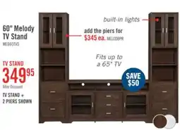 The Brick Melody 60 TV Stand with Storage and Cable Management for TVs up to 65- Brown offer