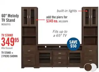 The Brick Melody 60 TV Stand with Storage and Cable Management for TVs up to 65- Brown offer