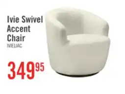 The Brick Ivie 28.7 Chenille Boucle Fabric Curved Swivel Accent Chair - White offer