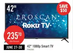 The Brick Proscan 42 1080p LED HDR 60Hz Roku Smart TV (PTR4266) offer