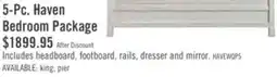 The Brick Haven 5pc Bedroom Set with Panel Bed, Dresser & Mirror, White - Queen Size offer