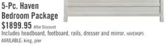 The Brick Haven 5pc Bedroom Set with Panel Bed, Dresser & Mirror, White - Queen Size offer