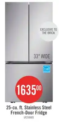 The Brick LG 33 25 Cu. Ft. Smart French-Door Refrigerator - Stainless Steel - LF25S6000S offer