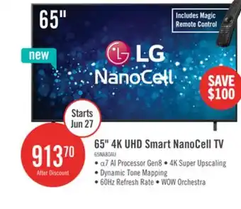 The Brick LG 65 NanoCell AI NANO80 4K Smart TV (65NANO80AUA.ACC) offer