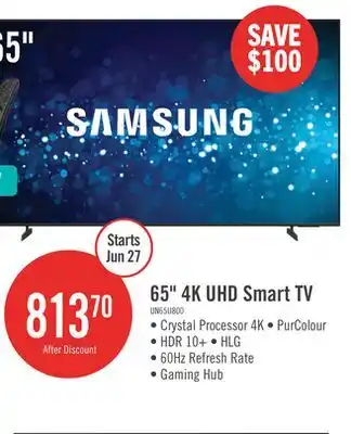 The Brick Samsung 65 Crystal UHD U8000 4K Smart TV offer