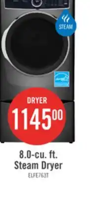 The Brick Electrolux 8 Cu. Ft. Electric Dryer with Steam - Titanium - Stackable - ELFE763CAT offer