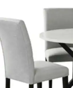 The Brick Verona 5pc Dining Set with Table & 4 Chairs, Culture Marbled Top, 60W - White offer