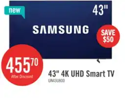 The Brick Samsung 43 Crystal UHD U8000 4K Smart TV offer