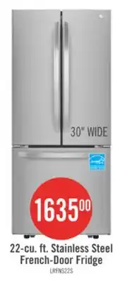 The Brick LG 30 22 Cu. Ft. French-Door Refrigerator - Smudge Proof Stainless Steel - LRFNS2200S offer