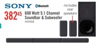 The Brick SONY 5.1 CH Dolby Digital Soundbar with Subwoofer and Wireless Rear Speakers (HTS40R) offer
