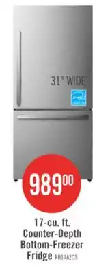 The Brick Hisense 31 17 Cu. Ft. Bottom-Mount Refrigerator - Titanium - RB17A2CSE offer