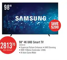 The Brick Samsung 98 4K UHD Edge Lit Dynamic Crystal Colour HDR10 120Hz Smart TV (UN98DU9000FXZC) offer