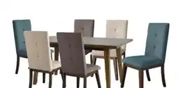 The Brick Chelsea 7pc Dining Set with Table & 6 Grey Chairs, 60W - Grey/Brown offer