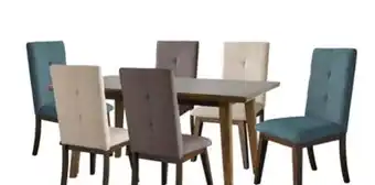 The Brick Chelsea 7pc Dining Set with Table & 6 Grey Chairs, 60W - Grey/Brown offer