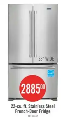 The Brick Maytag 33 22 Cu. Ft. French-Door Refrigerator - Fingerprint Resistant Stainless Steel - MRFF5033PZ offer