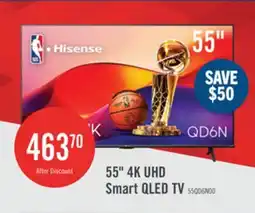 The Brick Hisense 55 QLED 4K UHD HDR10+ Dolby Vision 60Hz Google Smart TV (55QD6N) offer