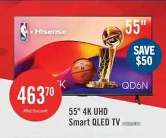 The Brick Hisense 55 QLED 4K UHD HDR10+ Dolby Vision 60Hz Google Smart TV (55QD6N) offer
