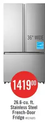 The Brick Hisense 36 26.6 Cu. Ft. French-Door Refrigerator - Titanium - RF27A3FSE offer