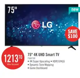 The Brick LG 75 UA77 4K UHD Smart TV offer