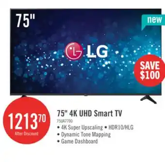The Brick LG 75 UA77 4K UHD Smart TV offer
