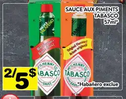 Supermarché PA SAUCE AUX PIMENTS TABASCO offer