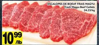 Supermarché PA ESCALOPES DE BOEUF FRAIS WAGYU | FRESH WAGYU BEEF CUTLETS offer