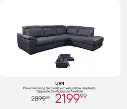 Meubles RD LIAN Power Reclining Sectional with Adjustable Headrests offer