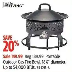 Canadian Tire Portable outdoor gas fire bowl offer