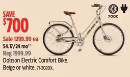 Canadian Tire Dobson electric comfort bike offer