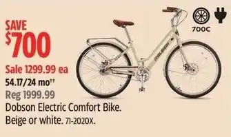 Canadian Tire Dobson electric comfort bike offer