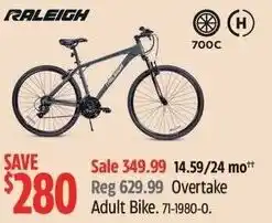 Canadian Tire Raleigh overtake adult bike offer