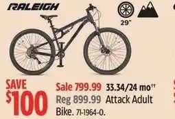 Canadian Tire Raleigh attack adult bike offer