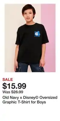 Old Navy Old Navy x Disney Oversized Graphic T-Shirt for Boys offer